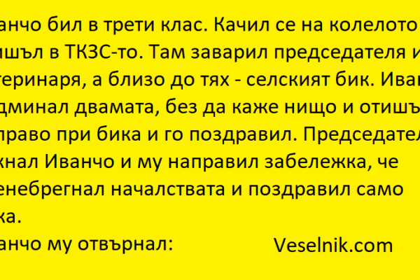 Иванчо бил в трети клас Иванчо